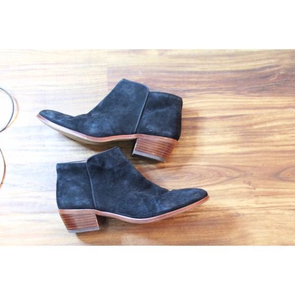 Sam Edelman Black Suede Petty Booties Size 6.5 - Picture 2 of 6